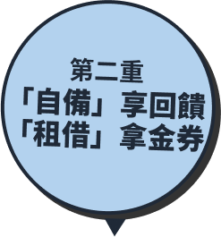 第二重:自備享回饋 租借拿金券